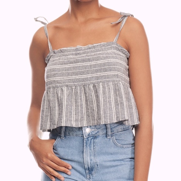 ROXY Women’s Striped Babydoll Tank Top - Picture 1 of 5